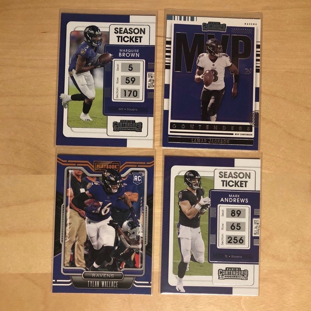 Panini NFL Baltimore Ravens Football Card Lot